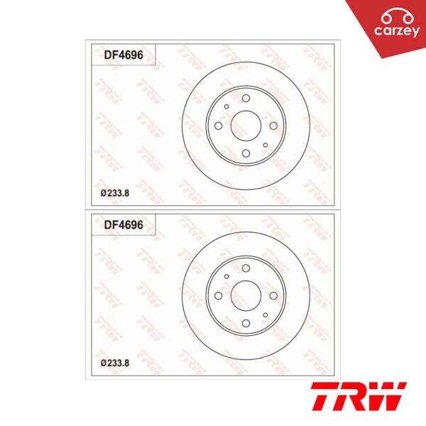 TRW Front Disc Rotor Set For Perodua Myvi 1.0 1.3 2005 – 2011 [ DF4696 ] 2pcs