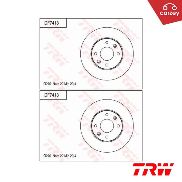 TRW Front Disc Rotor Set For Proton Satria NEO [ DF7413 ] 2pcs