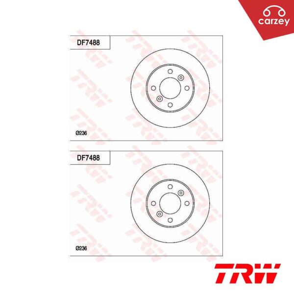 TRW Front Disc Rotor Set For Proton Saga BLM , FL , FLX , Savvy [ DF7488 ] 2pcs