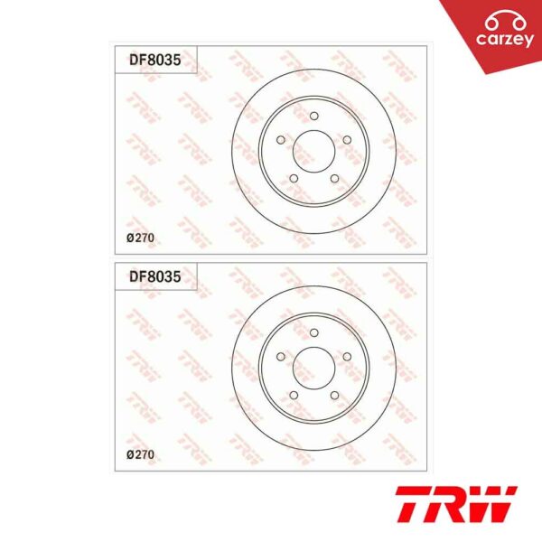 TRW Rear Disc Rotor Set For Proton Exora CPS , Preve , Suprima S [ DF8035 ] 2pcs