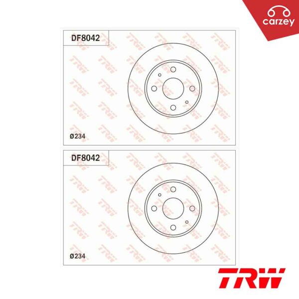 TRW Front Disc Rotor Set For Perodua Axia , Bezza , Myvi 2011-2017 [ DF8042 ] 2pcs