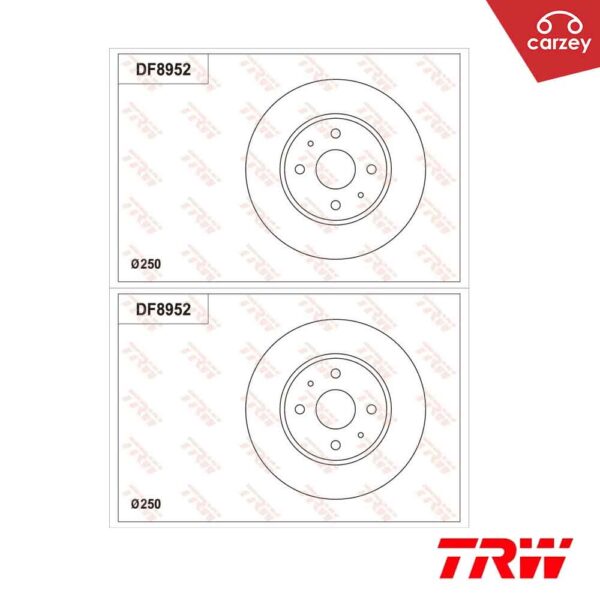 TRW Front Disc Rotor Set For Perodua Myvi 2017- Present [ DF8952 ] 2pcs