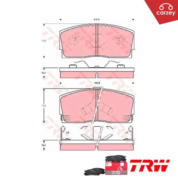 TRW ATEC Front Brake Pad Set For Perodua Rusa [ GDB886 ]
