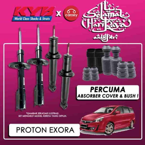 [ COMBO RAYA ] Proton Exora KYB Excel G Absorber Set + FREE Cover + FREE Bush Set