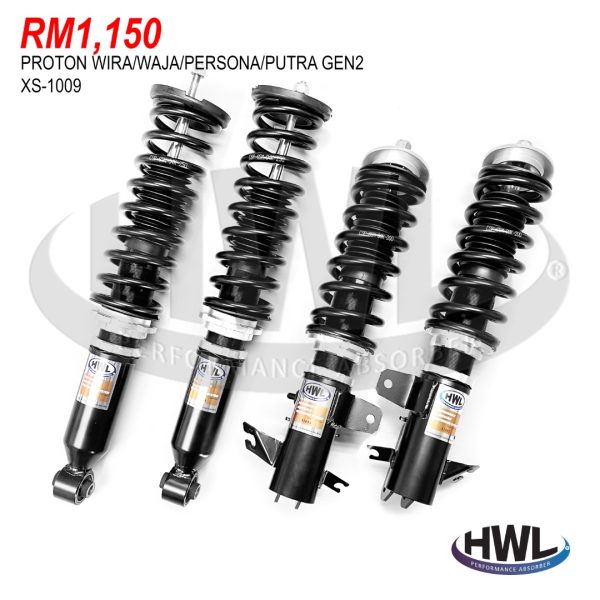 HWL Twintube Adjustable Set For Proton Wira , Satria , Putra , Waja , Persona , GEN2 [ XS-1009 ] 4 pcs *Hi Lo Body Shift