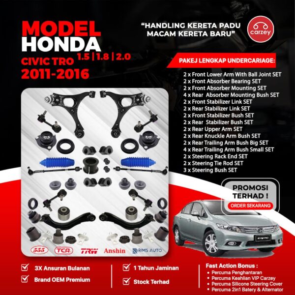 [COMBO DEAL] HONDA CIVIC FB TRO RESTORATION SUSPENSION PACKAGE SET 35 IN 1 + FREEGIFT + BONUS
