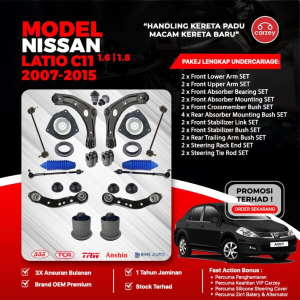 [COMBO DEAL] NISSAN LATIO C11 RESTORATION SUSPENSION PACKAGE SET 24 IN 1 + FREEGIFT + BONUS