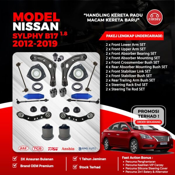 [COMBO DEAL] NISSAN SYLPHY B17 RESTORATION SUSPENSION PACKAGE SET 24 IN 1 + FREEGIFT + BONUS