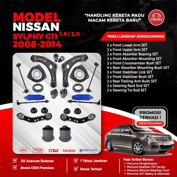 [COMBO DEAL] NISSAN SYLPHY G11 RESTORATION SUSPENSION PACKAGE SET 24 IN 1 + FREEGIFT + BONUS
