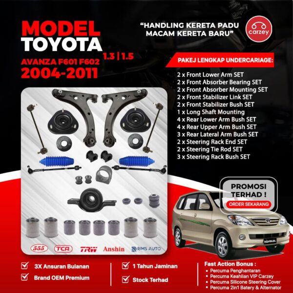 [COMBO DEAL] TOYOTA AVANZA F601 F602 RESTORATION SUSPENSION PACKAGE SET 29 IN 1 + FREEGIFT + BONUS