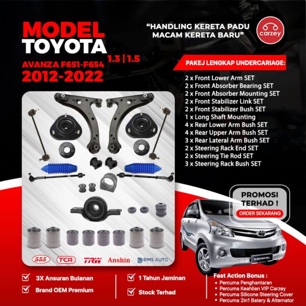 [COMBO DEAL] TOYOTA AVANZA F651 F652 F653 F654 RESTORATION SUSPENSION PACKAGE SET 29 IN 1 + FREEGIFT + BONUS