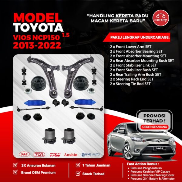 [COMBO DEAL] TOYOTA VIOS NCP150 RESTORATION SUSPENSION PACKAGE SET 18 IN 1 + FREEGIFT + BONUS