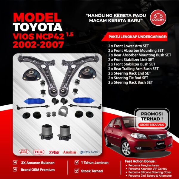 [COMBO DEAL] TOYOTA VIOS NCP42 RESTORATION SUSPENSION PACKAGE SET 24 IN 1 + FREEGIFT + BONUS