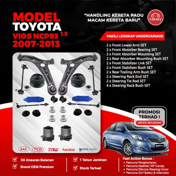 [COMBO DEAL] TOYOTA VIOS NCP93 RESTORATION SUSPENSION PACKAGE SET 24 IN 1 + FREEGIFT + BONUS