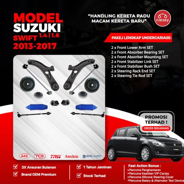 [COMBO DEAL] SUZUKI SWIFT 2013 – 2017 , PROTON ERTIGA RESTORATION SUSPENSION PACKAGE SET 14 IN 1 + FREEGIFT + BONUS