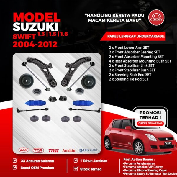 [COMBO DEAL] SUZUKI SWIFT 2005 – 2012 RESTORATION SUSPENSION PACKAGE SET 18 IN 1 + FREEGIFT + BONUS