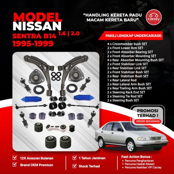 [COMBO DEAL] NISSAN SENTRA B14 RESTORATION SUSPENSION PACKAGE SET 33 IN 1 + FREEGIFT + BONUS