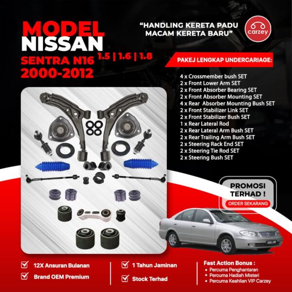 [COMBO DEAL] NISSAN SENTRA N16 RESTORATION SUSPENSION PACKAGE SET 29 IN 1 + FREEGIFT + BONUS