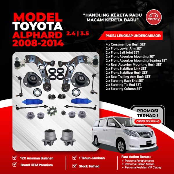 [COMBO DEAL] TOYOTA ALPHARD ANH20 ANH25 GGH20 GGH25 RESTORATION SUSPENSION PACKAGE SET 28 IN 1 + FREEGIFT + BONUS
