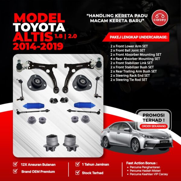 [COMBO DEAL] TOYOTA ALTIS ZRE172 ZRE173 RESTORATION SUSPENSION PACKAGE SET 20 IN 1 + FREEGIFT + BONUS