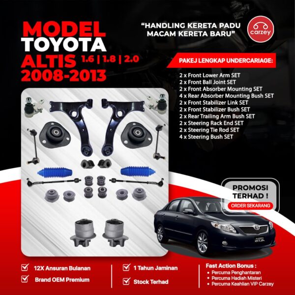 [COMBO DEAL] TOYOTA ALTIS ZRE141 ZZE141 ZRE142 ZZE142 ZRE143 RESTORATION SUSPENSION PACKAGE SET 24 IN 1 + FREEGIFT + BONUS