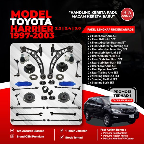 [COMBO DEAL] TOYOTA HARRIER SXU10 SXU15 ACU10 ACU15 MCU10 MCU15 RESTORATION SUSPENSION PACKAGE SET 30 IN 1 + FREEGIFT + BONUS