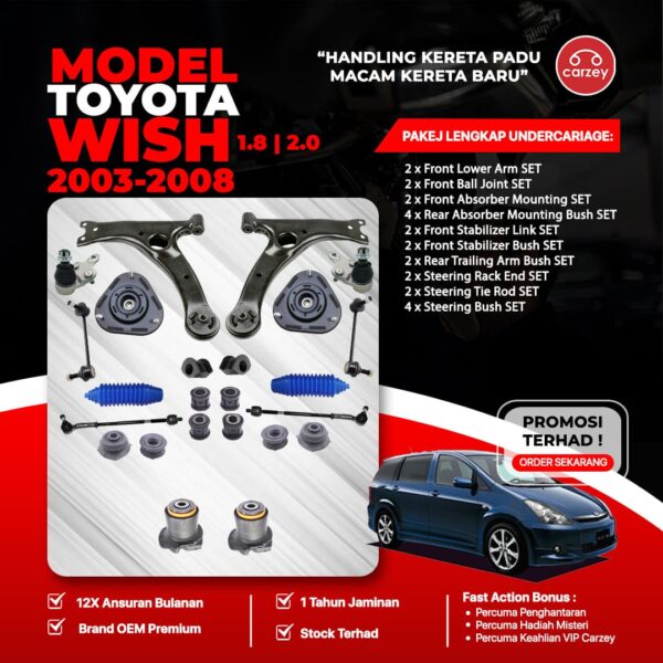 [COMBO DEAL] TOYOTA WISH ZNE10 ANE10 RESTORATION SUSPENSION PACKAGE SET 24 IN 1 + FREEGIFT + BONUS