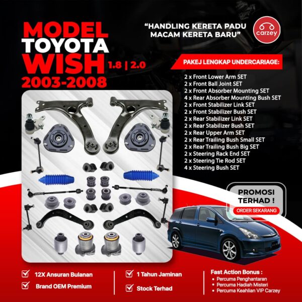 [COMBO DEAL] TOYOTA WISH ZNE14 ANE11 RESTORATION SUSPENSION PACKAGE SET 30 IN 1 + FREEGIFT + BONUS